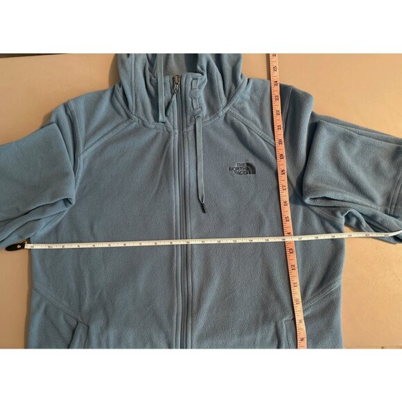 The North Face Women Light Blue Full-Zip Hooded Fleece Jacket Size L - Picture 2 of 5